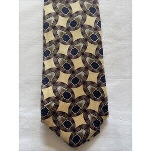Parisian ROBERT TALBOTT Silk Necktie USA Designer Geometric Ovals Gold & Purple